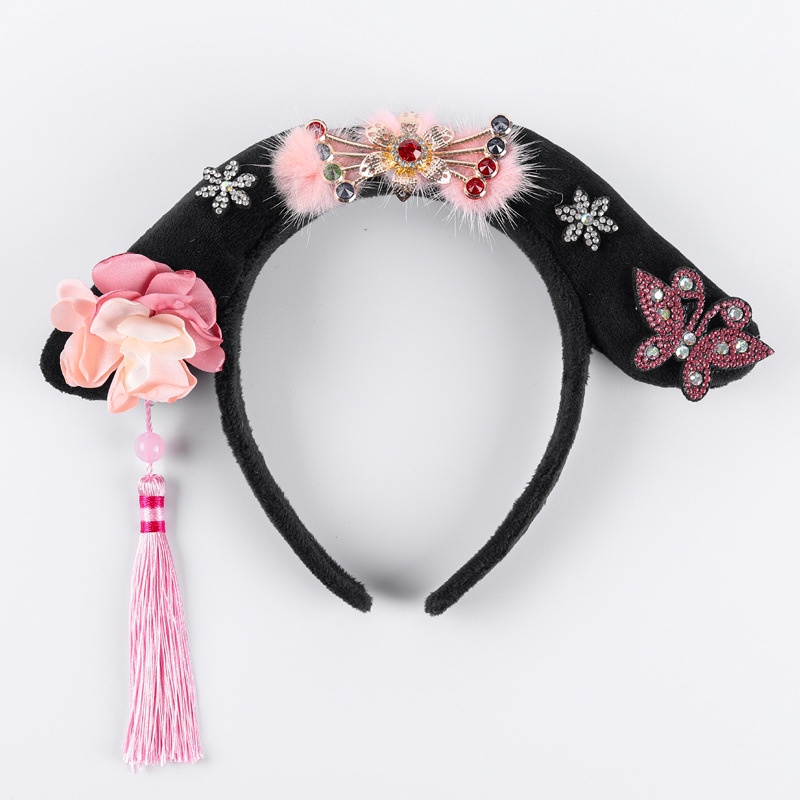 Băng đo cài tóc Bán Chạy Băng Đô Rửa Mặt Trang Trí Tua Rua Màu Hồng Phong Cách Cung Điện retro Dễ Thương Dành Cho Người Lớn