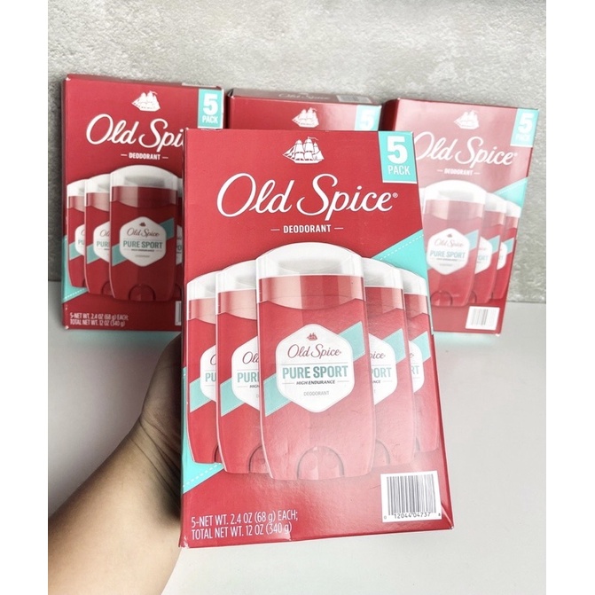 SET 5 Sáp lăn khử mùi Old spice PURE SPORT 68g