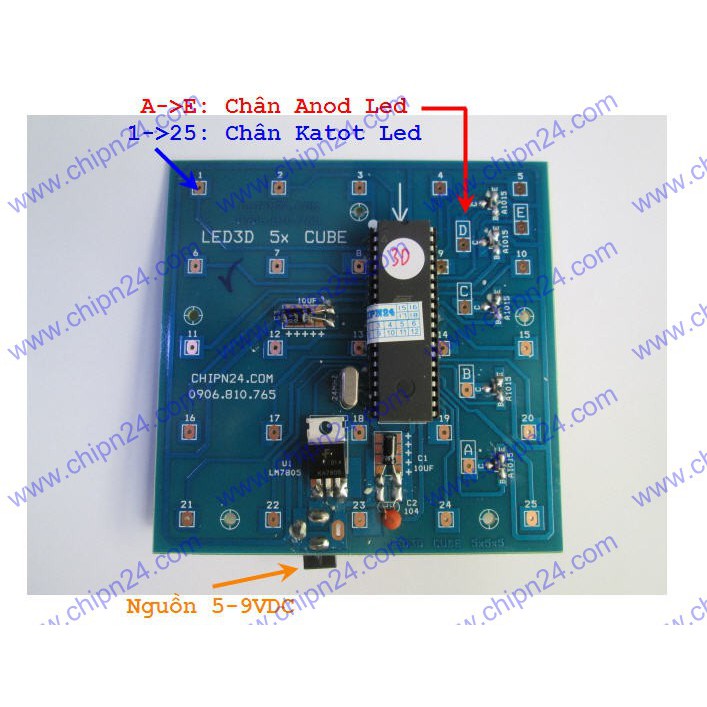 MẠCH LED 3D CUBE 5x5x5