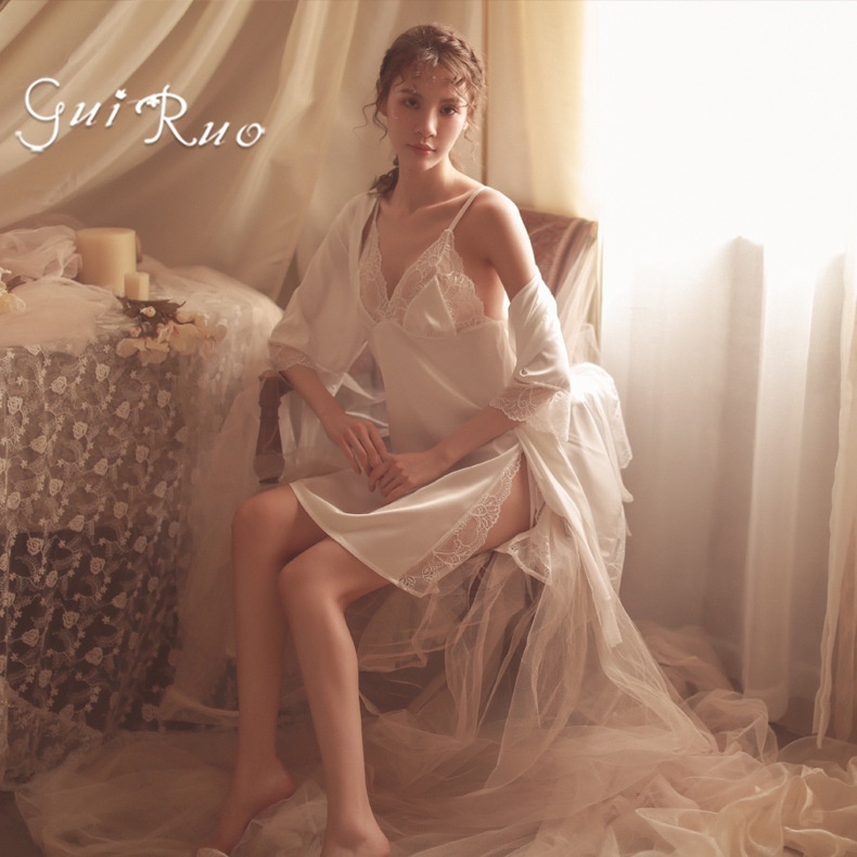 Áo Choàng Ngủ Dài Tay Gợi Cảm Cao Cấp Đồ Lót Ren Quyến Rũ Đồ Lót Nữ Mặc Nhà | BigBuy360 - bigbuy360.vn