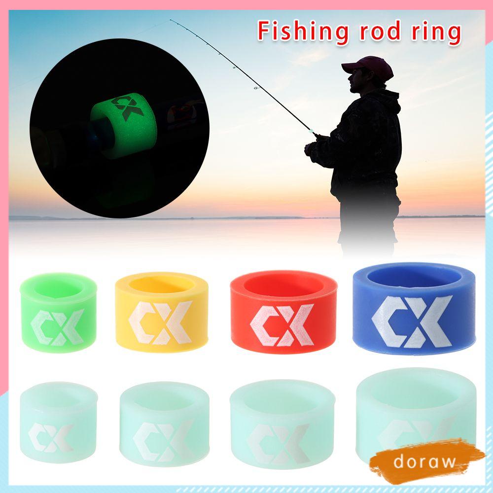 DORAW Luminous Fishing Rod Stop Rubber Float Stopper Fishing Tools Anti-skid Ring Anti-skid Pole Sleeve Silicone Fishing Gear Fishing Accessories Finger Rod Ring O Rings Rod Stop Ring