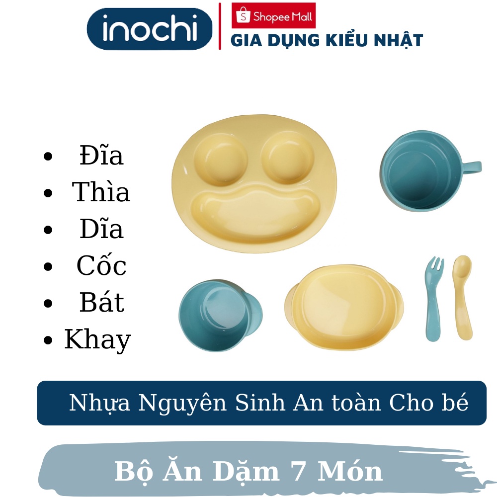 Bộ ăn dặm cho bé 6 món inochi kiểu nhật thông minh nhựa nguyên sinh