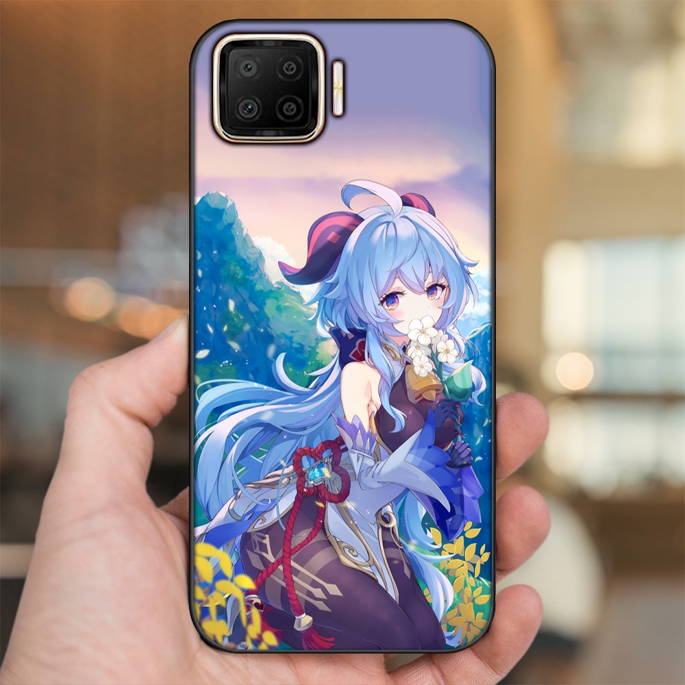 Ốp lưng Oppo A73, A93 4G viền đen in hình Ganyu Genshin Impact