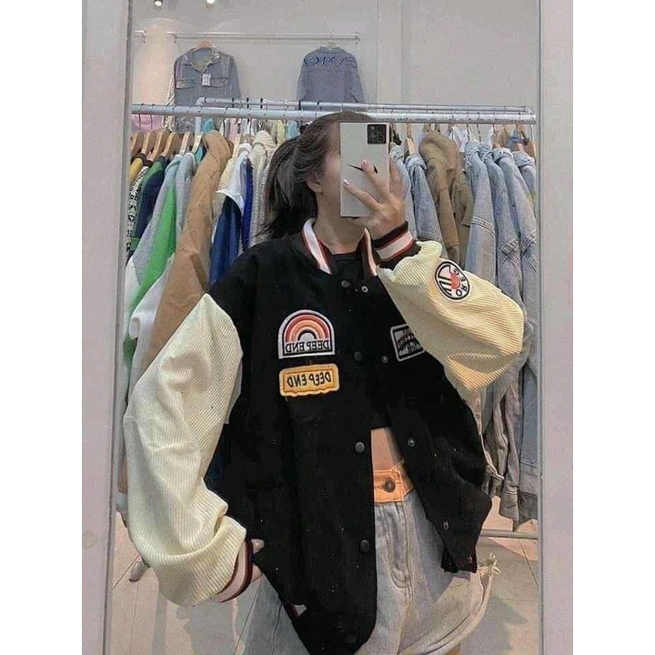 Áo Varsity jacket chất nhung tăm lót lông cừu Unisex H202