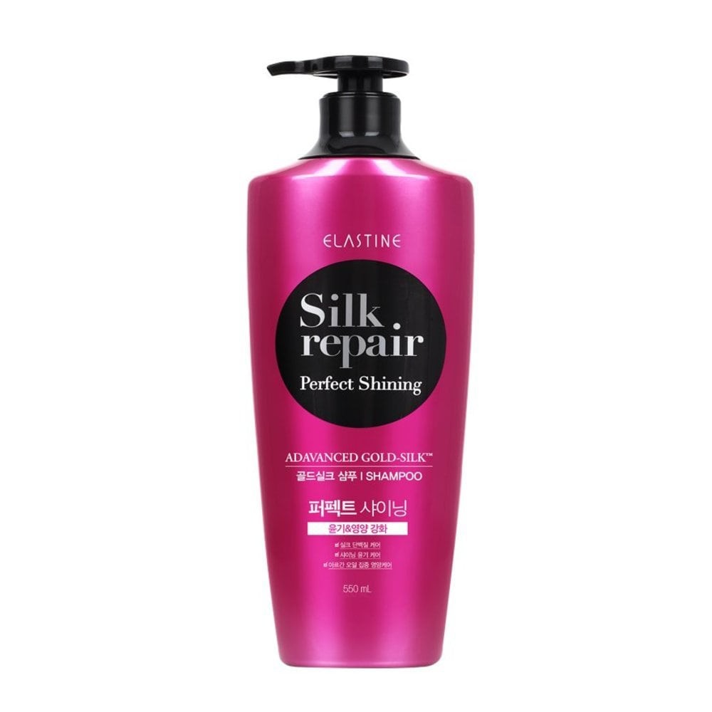 Dầu Gội Elastine Silk Repair Perfect Shining Gold Silk Chăm Sóc &amp; Nuôi Dưỡng Tóc 550ml