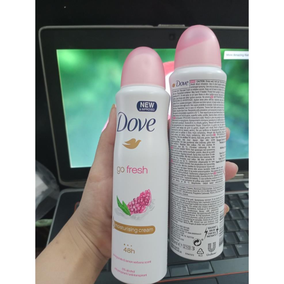 Xịt khử mùi toàn thân Dove Go Fresh Hạt Lựu 150ml