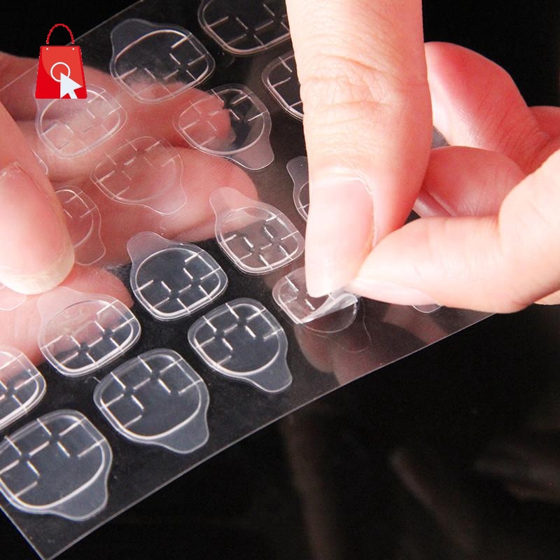 Set 24 keo dán móng tay 2 mặt trong suốt