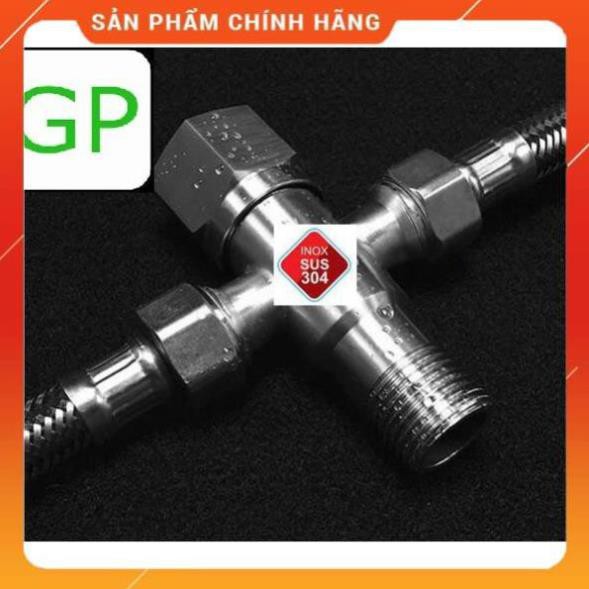 Van chia giảm áp, van chữ T, khóa 2 đường nước SUS 304, không gỉ sét