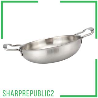 Stainless Steel Paella Pan Gratin Pan Soup Stock Pot Cookware