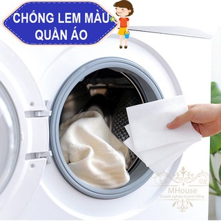 Hộp Giấy Giặt hút màu nhuộm Chống Lem Loang màu Quần áo, Phao Lọc Cặn Bẩn Máy Giặt