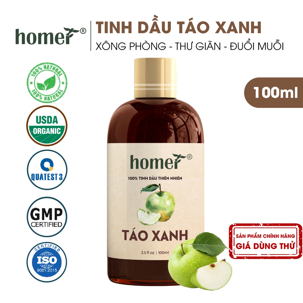 Tinh dầu Táo Xanh Mỹ Homer -  Green Apple  Essential Oil  - đạt chuẩn chất lượng kiểm định