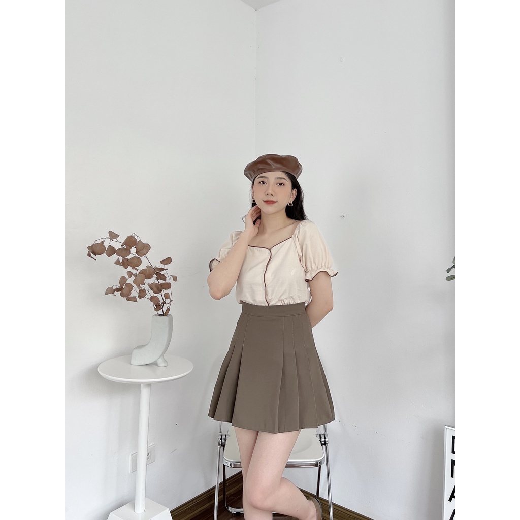 ÁO PEPLUM VIỀN KHÁC MÀU