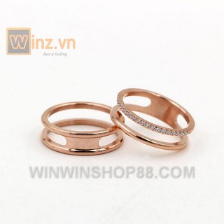 Nhẫn Titan đính đá N270 (màu đồng) - Winz.vn