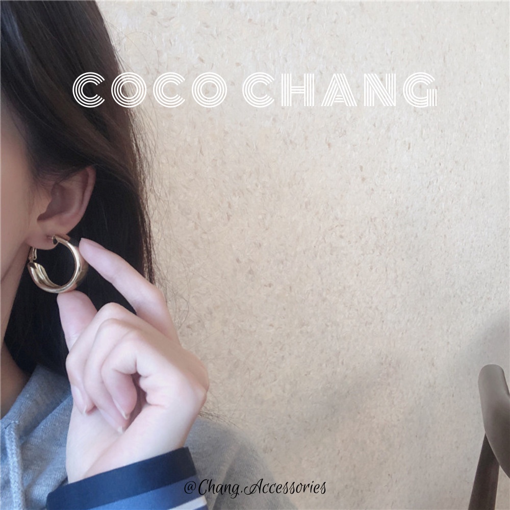 Khuyên tai tròn thời trang bản to phong cách Châu Âu Cocochang shop
