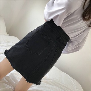 [ Hàng order] Chân váy jeans đen rách