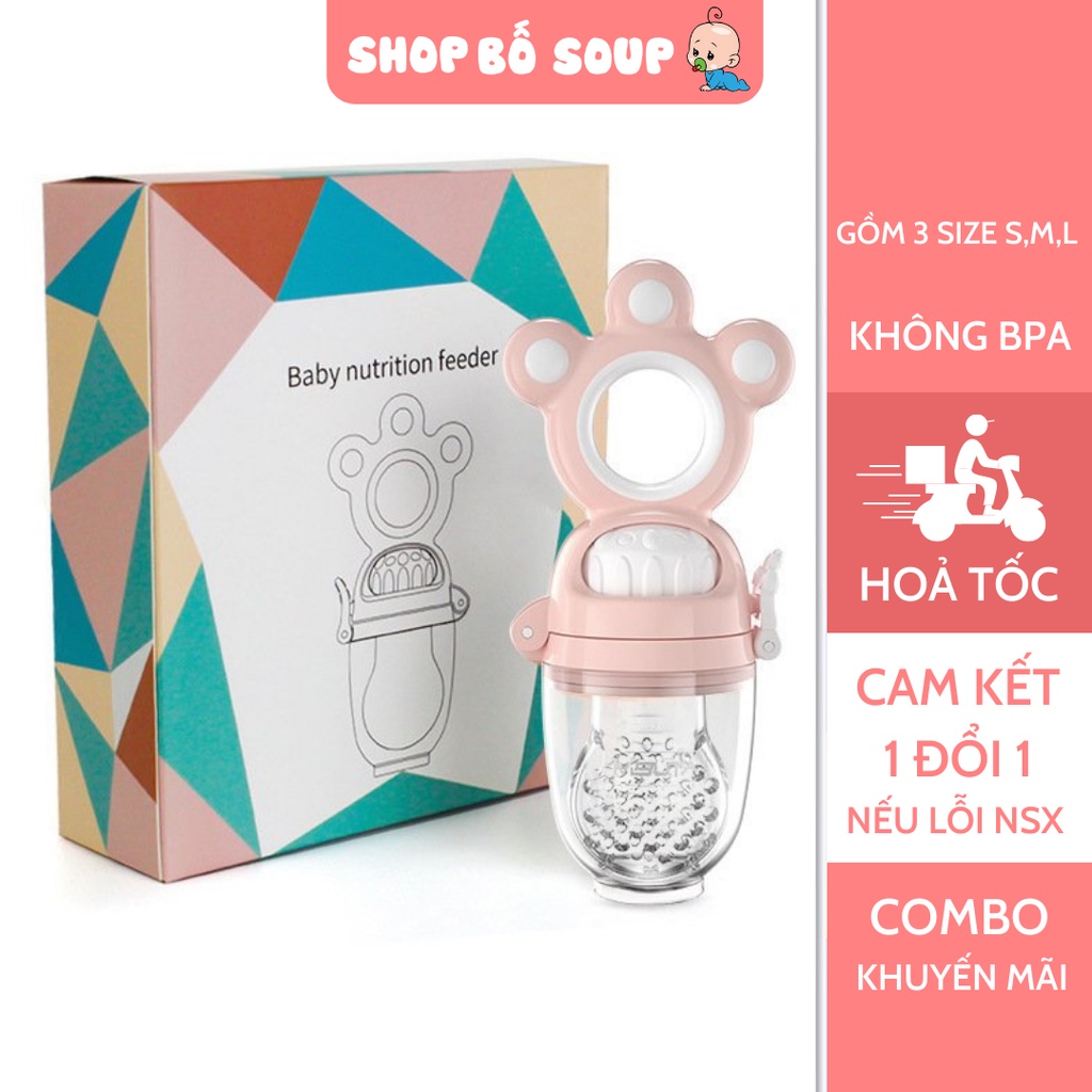 Túi nhai ăn dặm Misuta cao cấp, túi nhai chống hóc silicon an toàn cho bé