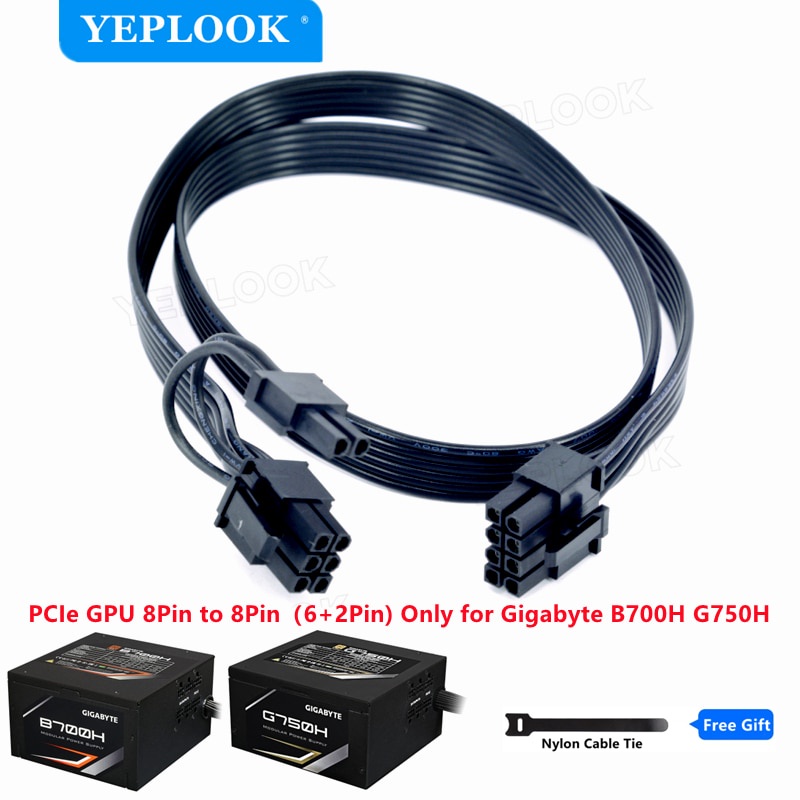 PCIe 8Pin đến 8Pin 6 + 2Pin Đơn 8Pin / 6Pin Cáp GPU 60CM 18AWG Cho GIGABYTE 80Plus Vàng Bán Mô Đun B