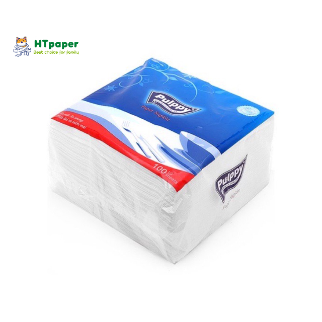 [HỎA TỐC] Khăn giấy vuông Pulppy khổ lớn 33 x 33 cm mềm mịn 100 tờ - HTpaper