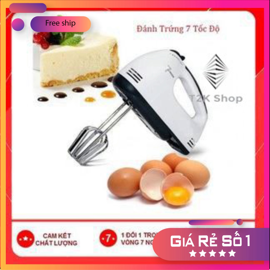 Máy Đánh Trứng Cầm Tay 7 Tốc Độ Công Suất 180W