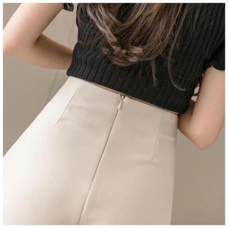 Chân váy A ngắn cạp cao tôn dáng kiểu skirt xoắn eo chất tuyết mưa cực đẹp mặc lên siêu xinh thời trang BANAMO 6310