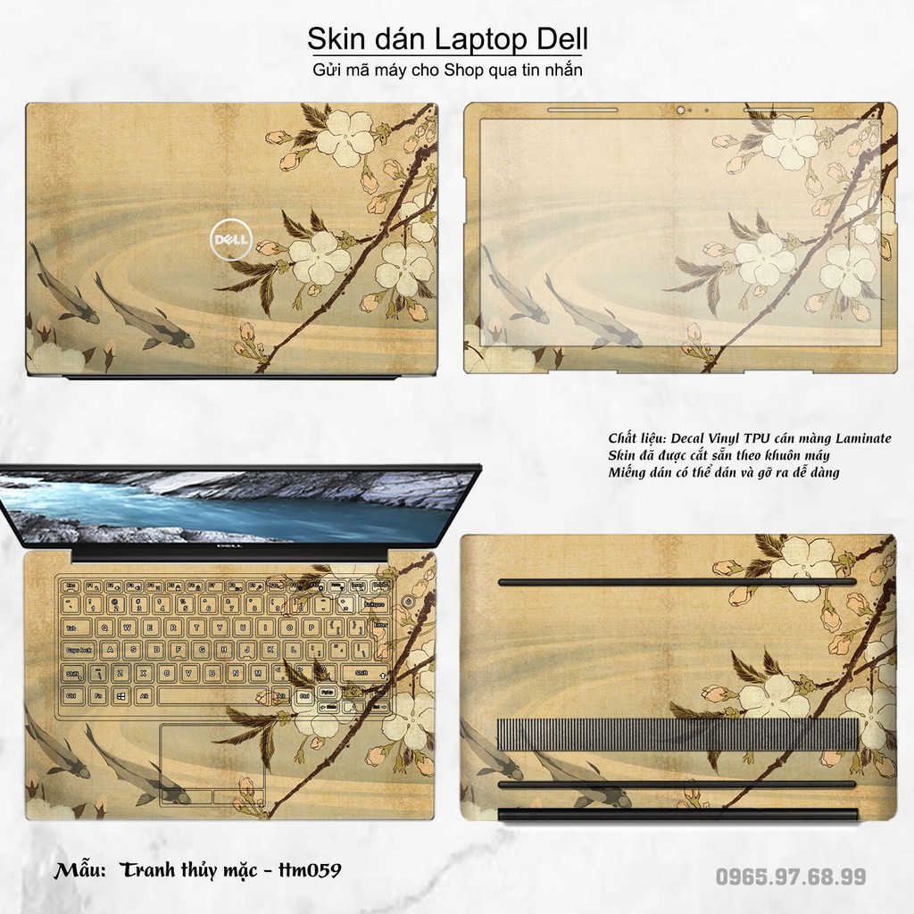 Skin dán Laptop Dell in hình Tranh thủy mặc nhiều mẫu 3 (inbox mã máy cho Shop)