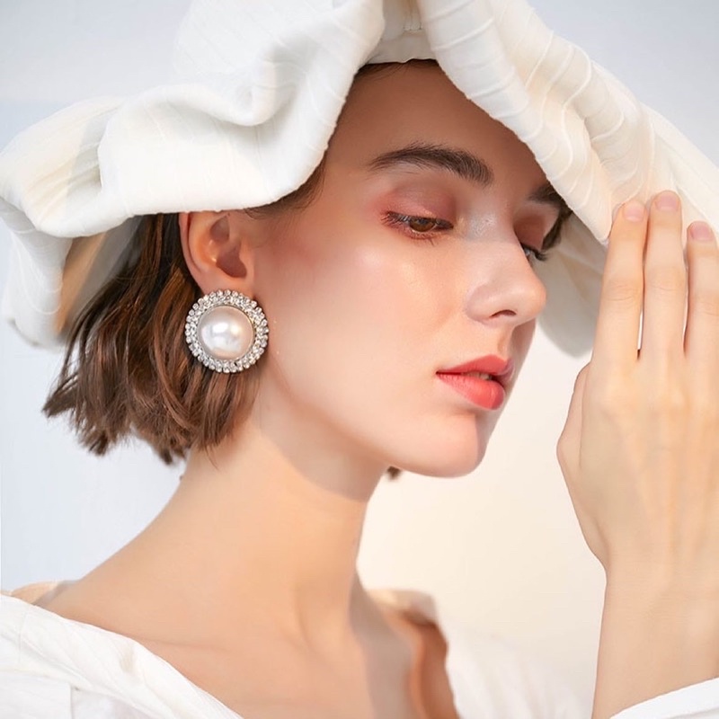 Hoa tai đính hạt retro cổ điển - Maben