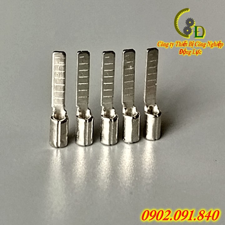 Đầu cos pin dẹp trần DBN 1.25, DBN 2 100cái✴️cốt bấm nối dây điện 0.5mm - 1.5mm, cosse kim dẹt bằng đồng đấu CB aptomat