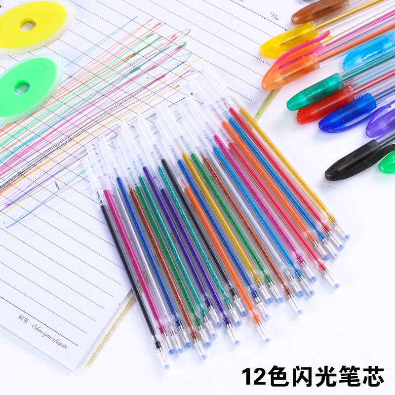 Ruột bút Gel thay thế 12 màu sắc 1.0mm