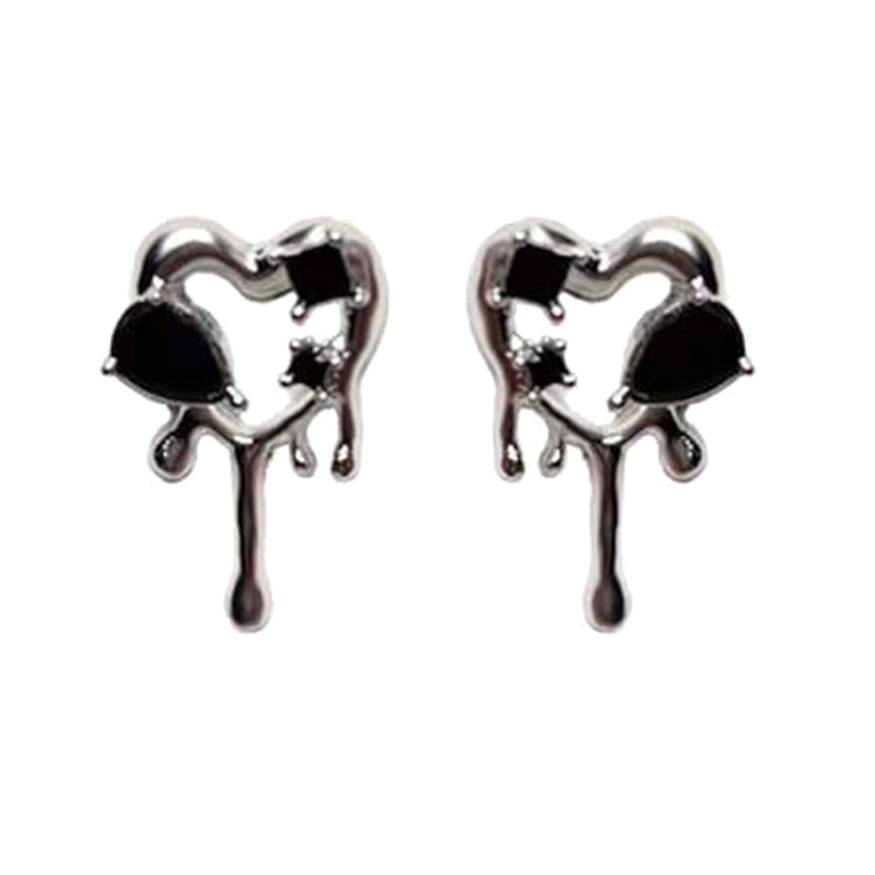 Khuyên Tai Hình Trái Tim Rỗng Bằng Kim Loại Thời Trang Cá Tính Dành Cho Bạn Nữ/Bé Gái/Bé Gái