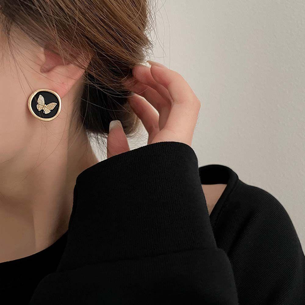 Bông Tai Hình Cánh Bướm Bằng Hợp Kim Phong Cách Cổ Điển Thời Trang Cho Nữ