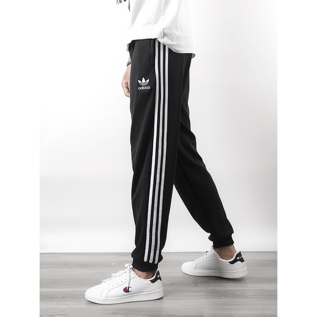 Quần Jogger nam 3 sọc cổ điển ống bo, Chất Poly BC form đẹp, Form Slim Fit Full tem tag