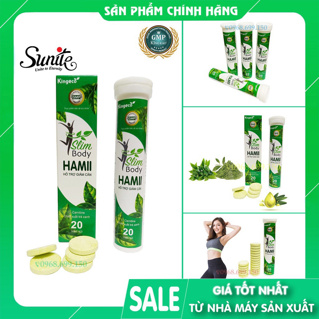 [CHÍNH HÃNG] Giảm cân cấp tốc Slim Hamii thế hệ mới Chính Hãng Sunite - Hộp 20 Viên Sủi | BigBuy360 - bigbuy360.vn