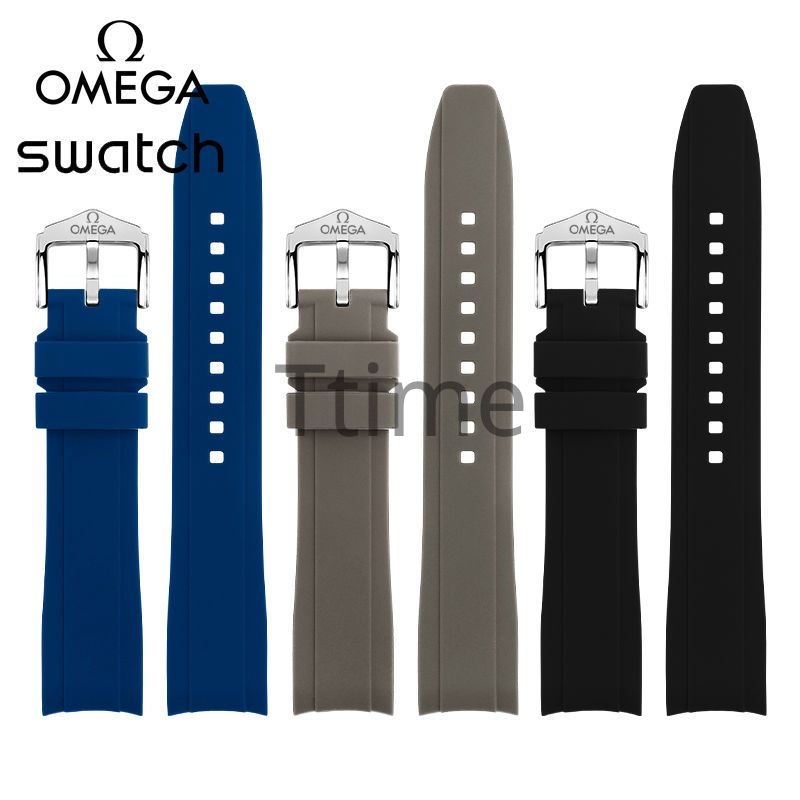 Dây Đeo Tay Bằng Silicone 20mm Chống Nước Cho Đồng Hồ Swatch Moonwatch X Omega