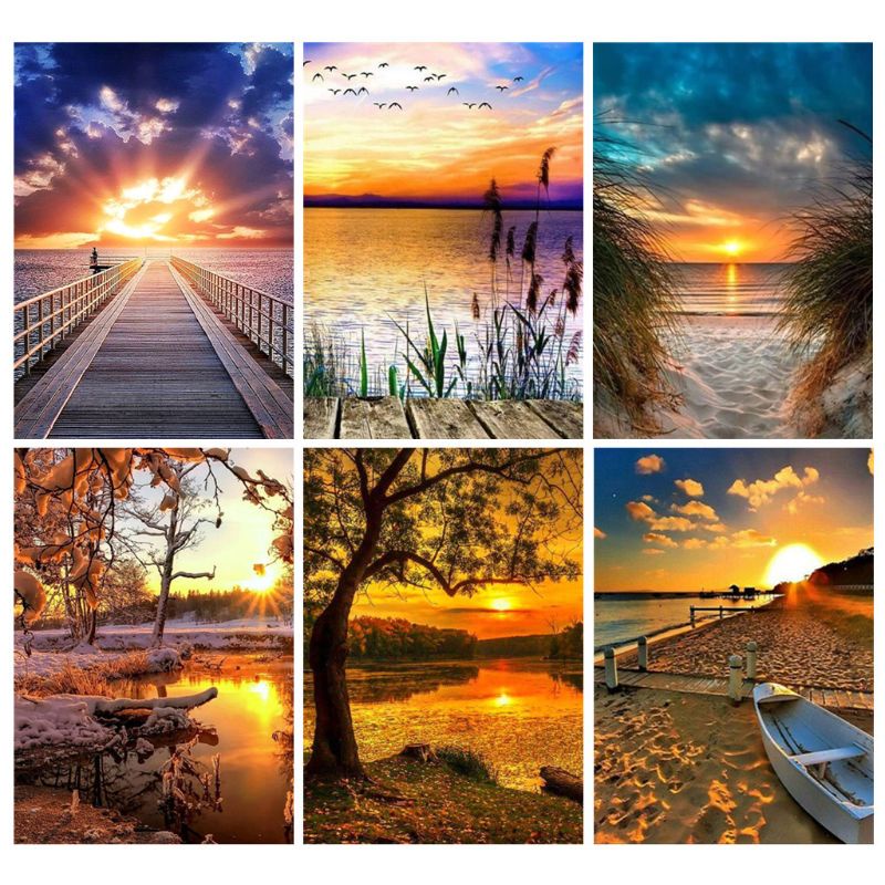 Bộ Tranh Đính Đá 5D Tự Làm Hình Phong Cảnh Rhine