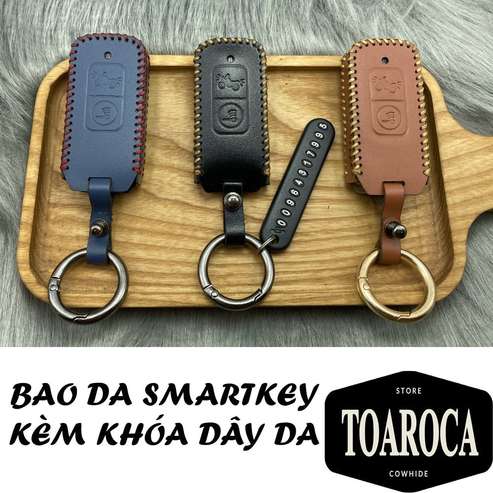 Bao Da Chìa Khóa Smartkey Honda Vision 21-22.Lead 2022,Sh mode 2022(loại 2 nút bấm) handmade Toaroca