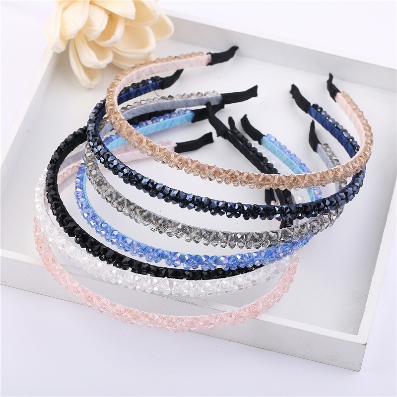 Haimeikang Băng đô pha lê đính cườm thời trang Thạch cao cài tóc cho phụ nữ Phụ kiện tóc