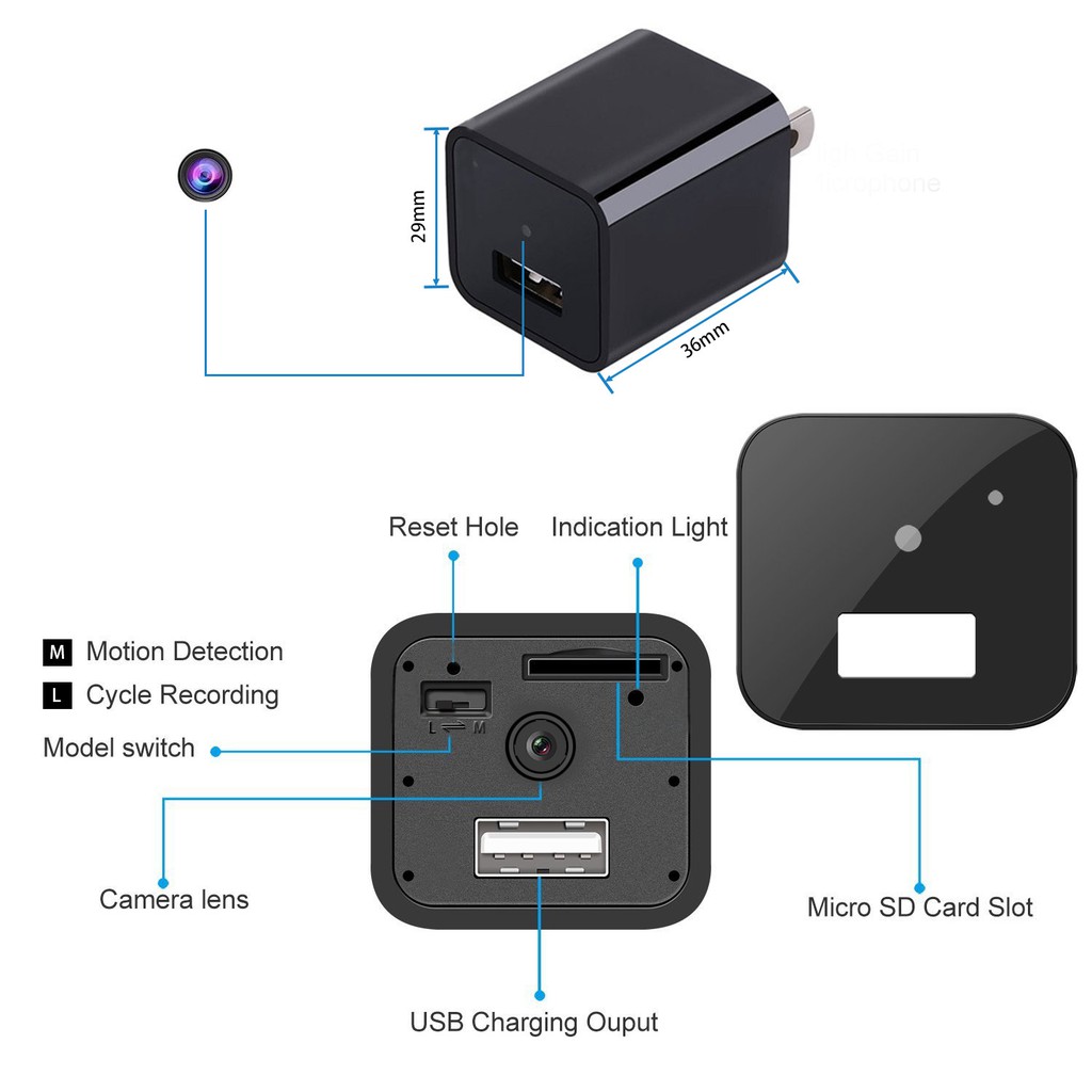 [XẢ KHO]Củ sạc điện thoại Iphone - Củ sạc điện thoại kèm camera - camera giau kín - camera nguy trang BH 12 THÁNG