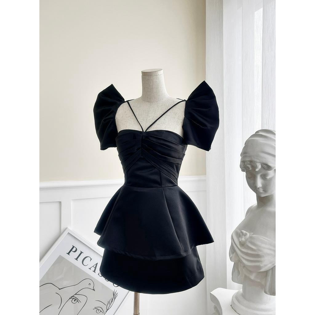 BBSTORE'S Áo Peplum Tay Phồng Dự Tiệc Xếp Ly Ngực Sang Trọng -A1962
