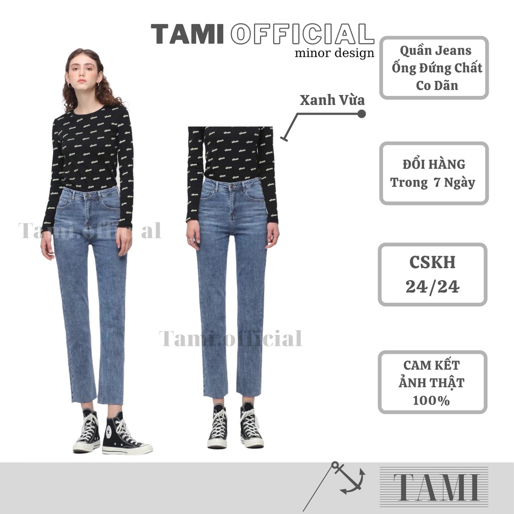 Quần Jeans ỐNG ĐỨNG CO DÃN LAI TUA Đáy Cao Siêu HÁCH DÁNG BÁN CHẠY TOP 1 [ Tami Official ] | BigBuy360 - bigbuy360.vn
