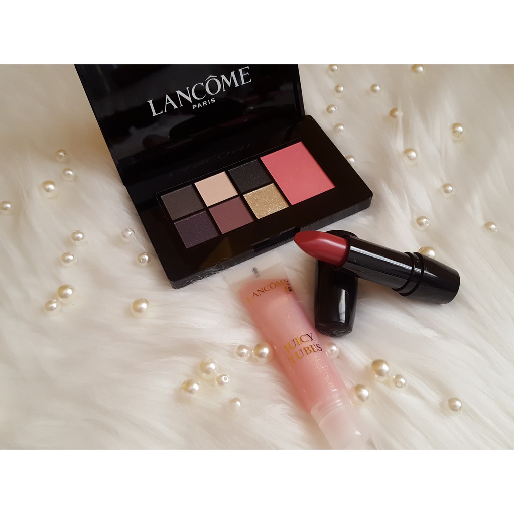 Combo LANCOME Phấn mắt  kèm má hồng + 2 thỏi son - tách set ( nhập khẩu USA)