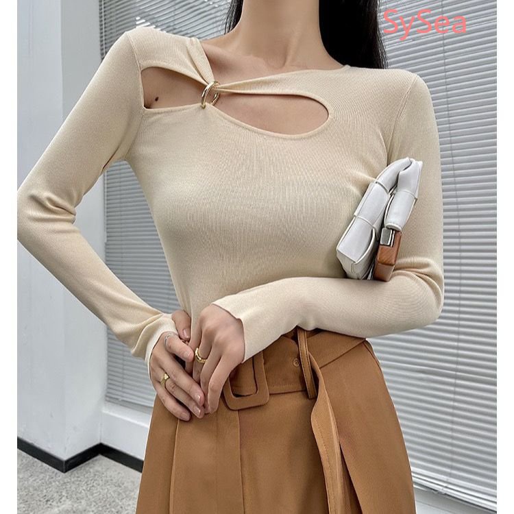 Áo Kiểu Hàn Quốc Màu Sắc Đơn Giản Thời Trang Mùa Thu Cho Nữ