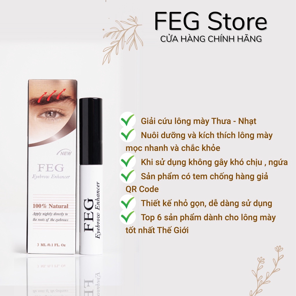 [Thương Hiệu Mỹ] Serum dưỡng mày FEG giúp lông mày dày đẹp tự nhiên sau 14 ngày_Serum kích mộc mày FEG mày dài dày | WebRaoVat - webraovat.net.vn