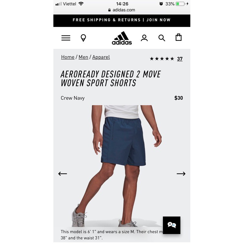 [CHÍNH HÃNG] Thanh lý Quần Adidas Aeroready Designed 2 Move Woven Sport