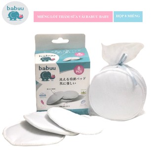 Miếng lót thấm sữa bằng vải Babuu Baby dùng được nhiều lần - Hộp 8 miếng