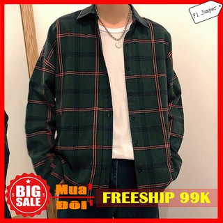 (RẺ VÔ ĐỊCH) Áo khoác sơ mi ca rô oversize
