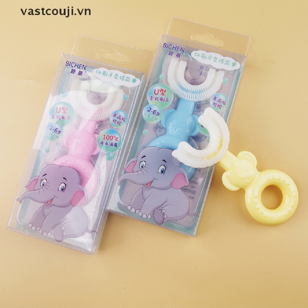 Bàn Chải Đánh Răng Silicone Xoay 360 Độ Hình Chữ U Cho Bé° Lau sạch mới