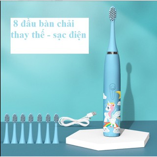 BÀN CHẢI ĐIỆN CAO CẤP CHO BÉ ( 8 ĐẦU BÀN CHẢI THAY THẾ)