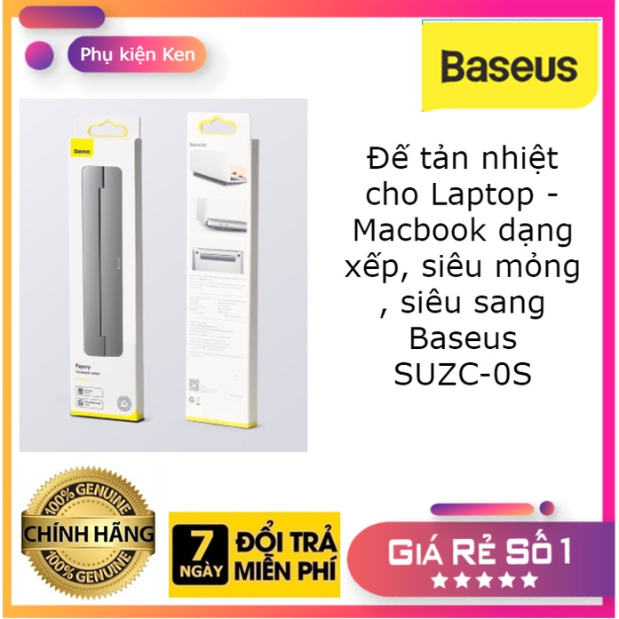Đế tản nhiệt cho Laptop - Macbook dạng xếp, siêu mỏng , siêu sang Baseus SUZC-0S