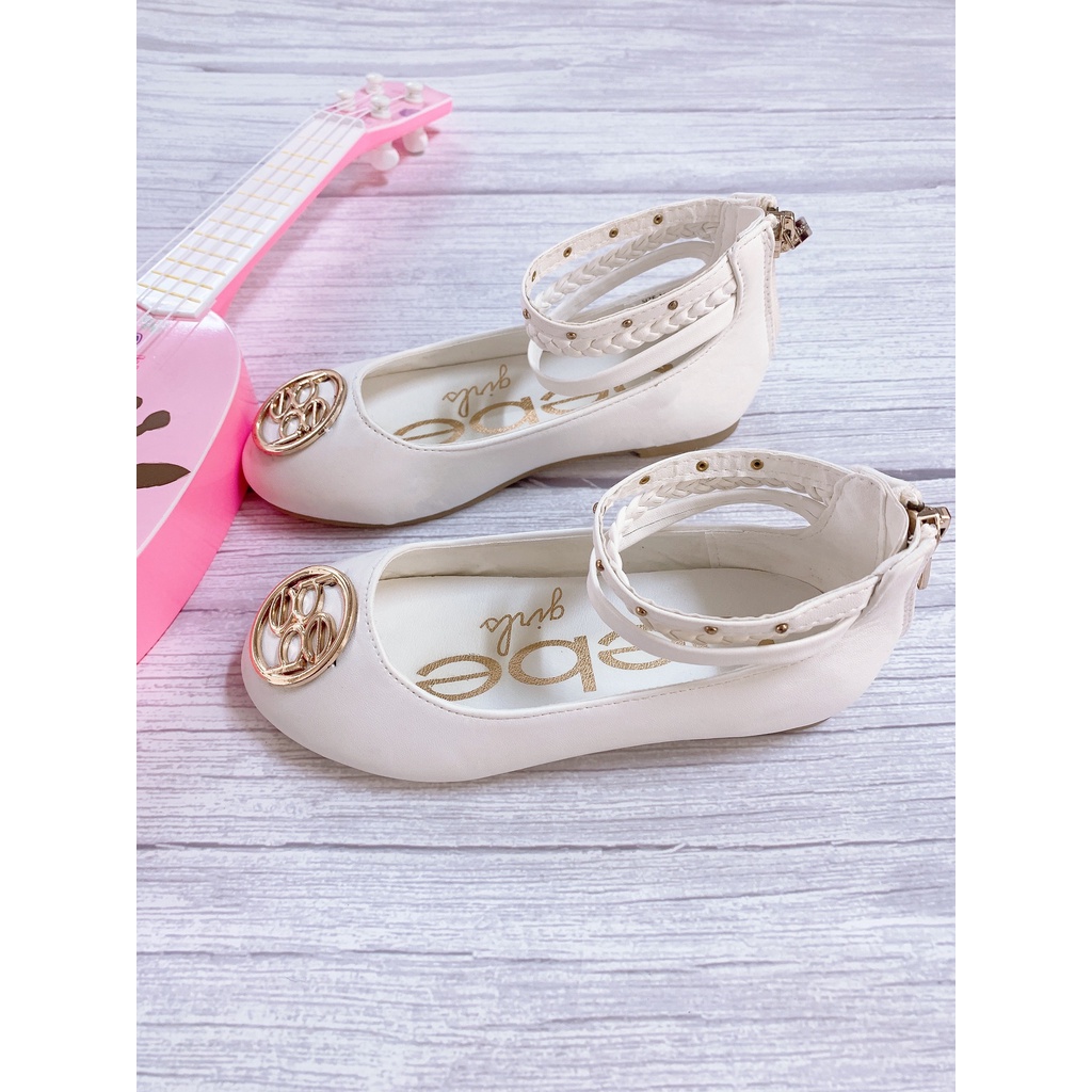 Giày búp bê bé gái BEBE hai màu  hàng xuất dư tiểu thư siêu xịn có khóa kéo đằng sau