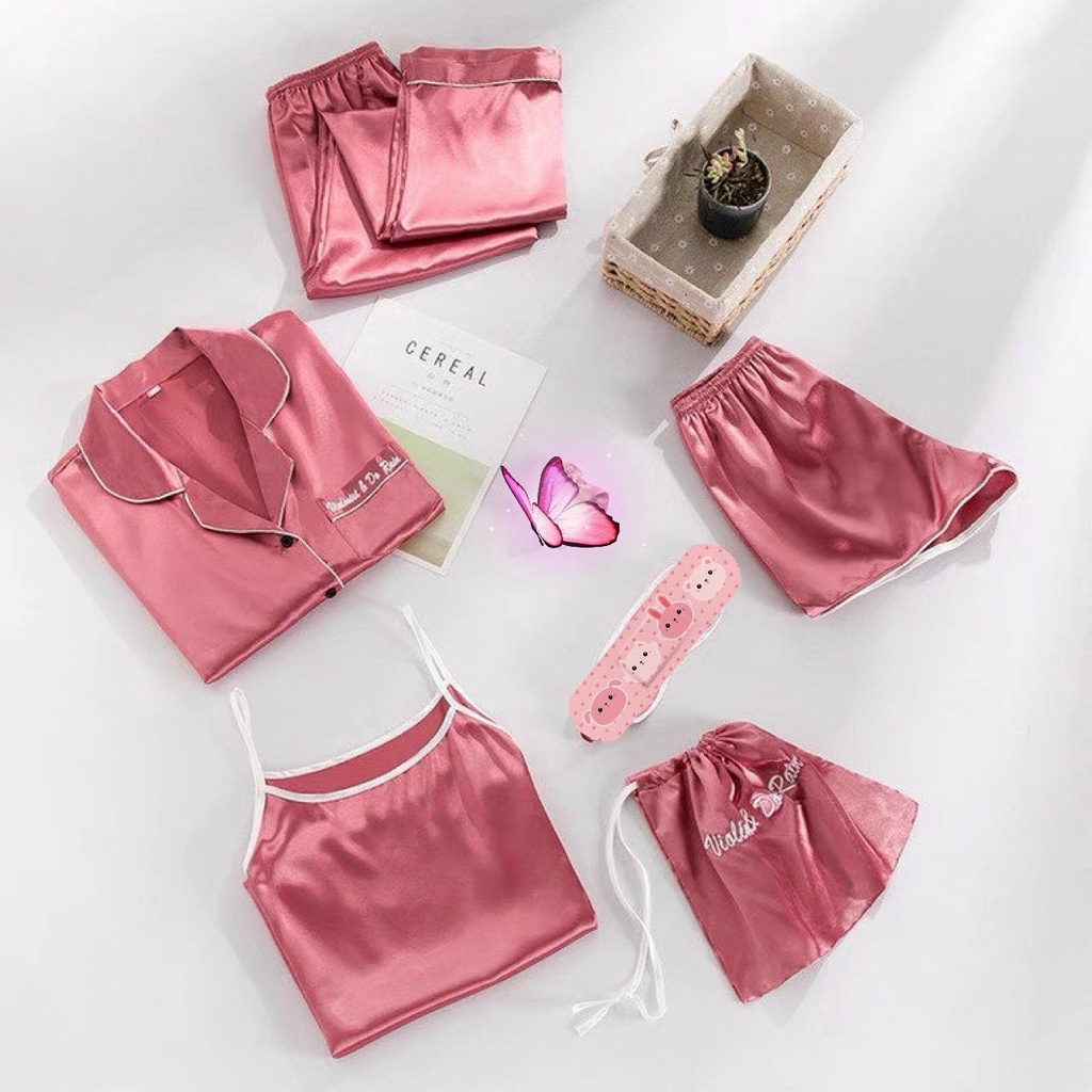 [💯💯💯HÀNG THẬT FREE SHIP] ❤️❤️❤️Bộ đồ ngủ 04 món đơn sắc❤️[HÀNG SIÊU ĐẸP] | BigBuy360 - bigbuy360.vn